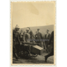 2 Guys With Moustaches Push Soapbox (Vintage Photo ~1910s/1920s)