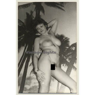 Perky Nude Curlyhead *6 / Hairy Armpits - Belly Chain (Vintage Photo GDR ~1970s/1980s)