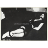 Great Shot Of Dressed Brunette Tied On Floor / Bondage - BDSM (Vintage Photo ~1960s)