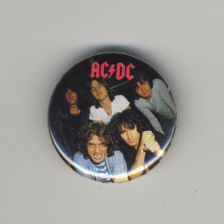 AC/DC - Complete Band (Vintage Pinback Button Badge 1980s)