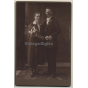 Carl Pietzner / Dux: Wedding Couple / Moustache (Vintage Cabinet Card 1928)