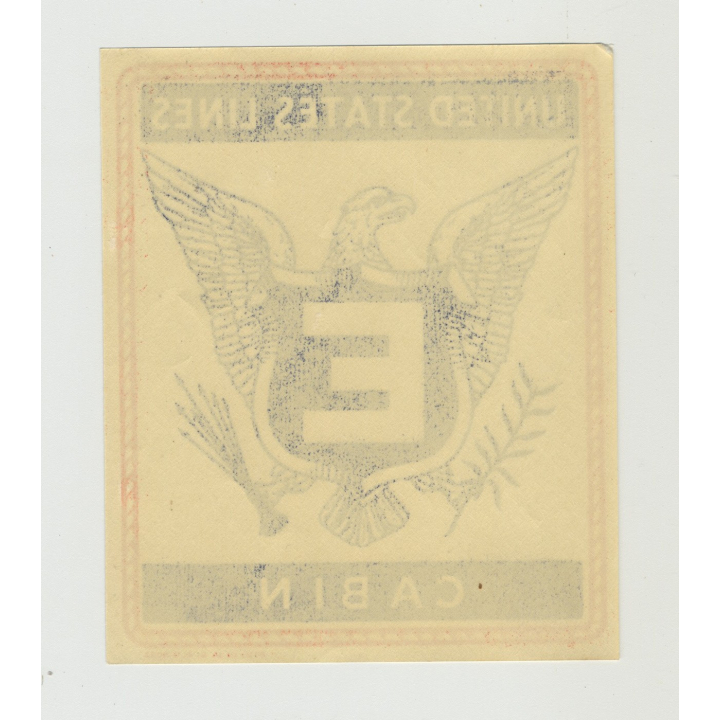 United States Lines - E Cabin  (Vintage US Shipping Line Luggage Label)