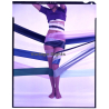Fashion Model Wrapped In Fabrics (Vintage Large Format Diapositive 1980s)