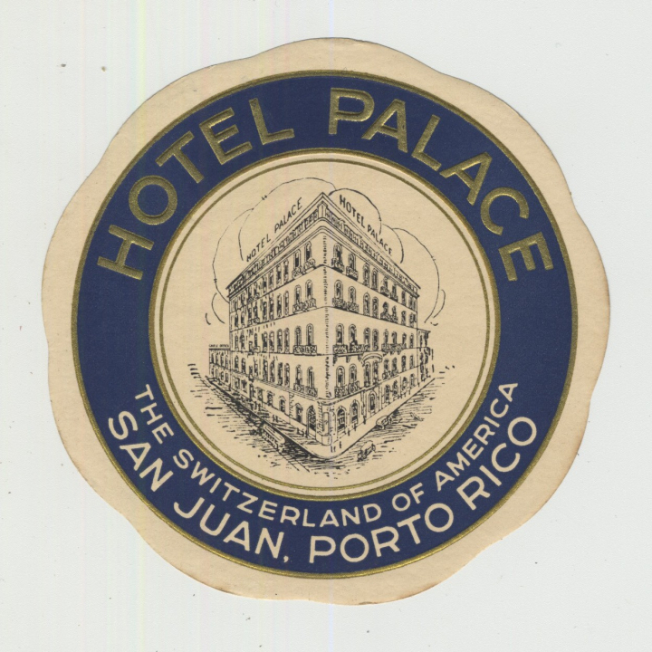 Hotel Palace - San Juan / Puerto Rico (Vintage Luggage Label)