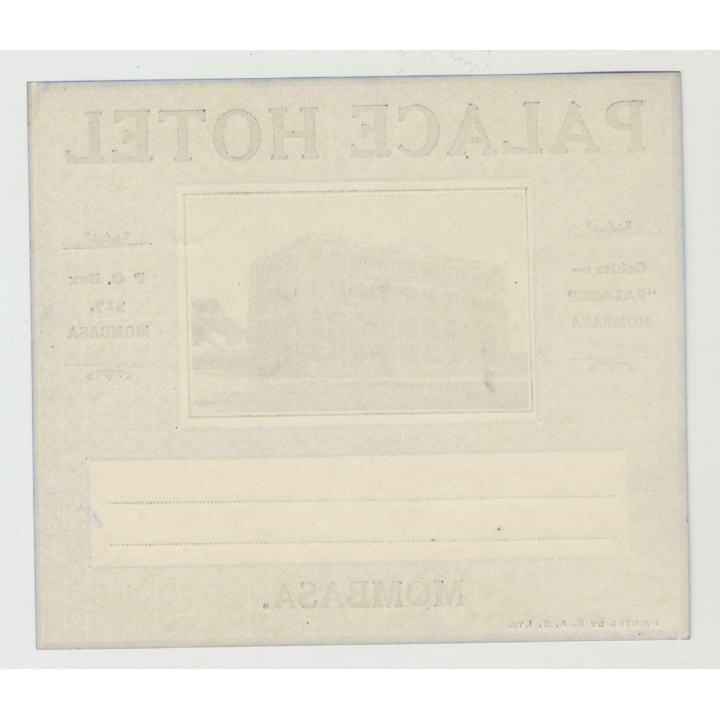 Palace Hotel - Mombasa / Kenya (Vintage Luggage Label)