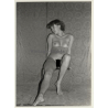 Natural Nude Woman On Cube / Legs - Interior (Vintage Photo GDR ~1980s)