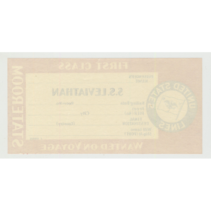 S.S. Leviathan / United States Lines (Vintage Shipping Line Luggage Label)