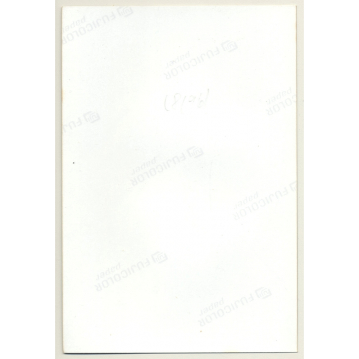 Slim Blonde Semi Nude Pulls Apron Aside / No Panties (Vintage Photo Germany ~1990s)