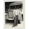 Smart Dressed Guy In Front Of Vintage Bus / Gay INT (Vintage Amateur Photo 1930s/1940s)