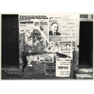 St. Céré / France: Élecion Présidentielle 1969 / Pompidou - Poher (Vintage Photo 1960s)