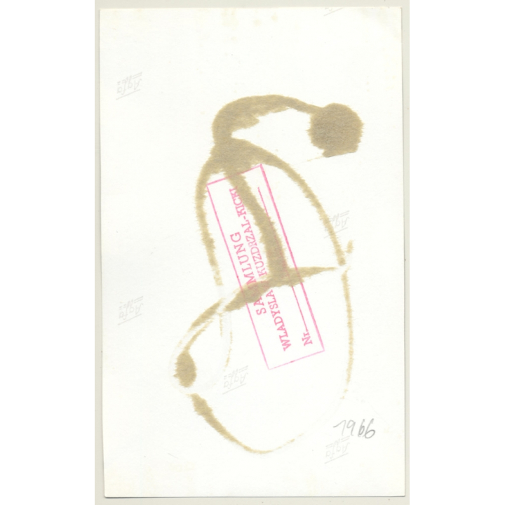 Darkhaired Semi Nude Maid Tied In Dungeon*2 / Boobs - Gag - BDSM (2nd Gen.Photo ~1960s)