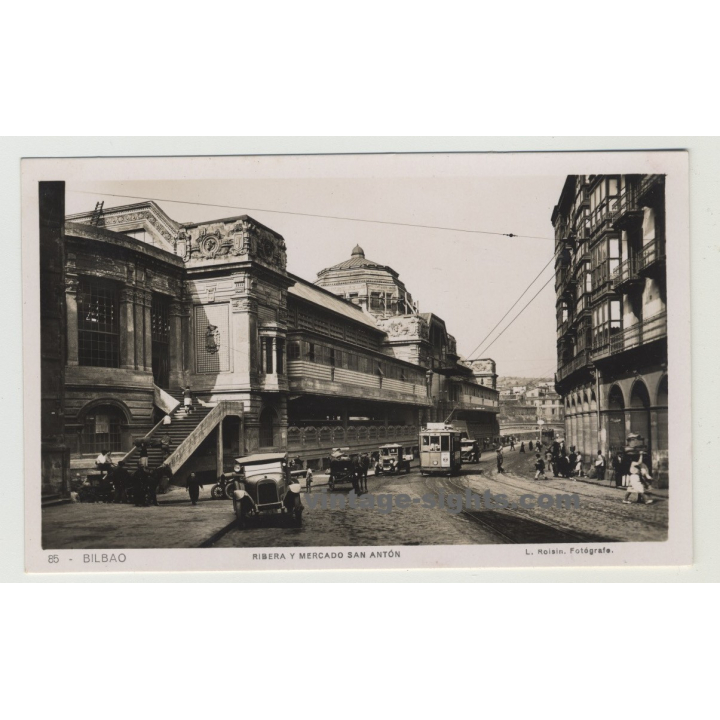 48005 Bilbao / Spain: Ribera Y Mercado San Antón (Vintage Postcard)