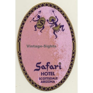 Scottsdale - Arizona / USA: Safari Hotel (Vintage Self Adhesive Luggage Label / Sticker)