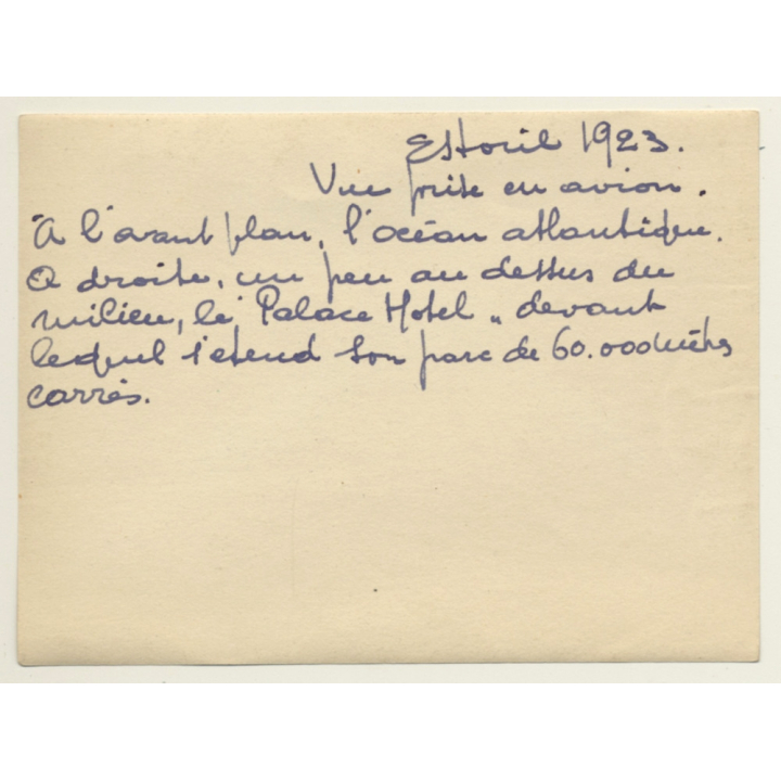 Estoril / Portugal: Palace Hotel - Parc - Aerial View (Vintage Photo 1923)