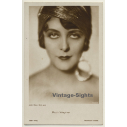 Ruth Weyher - Turban - Earring / Ross Verlag (Vintage RPPC ~1930s)