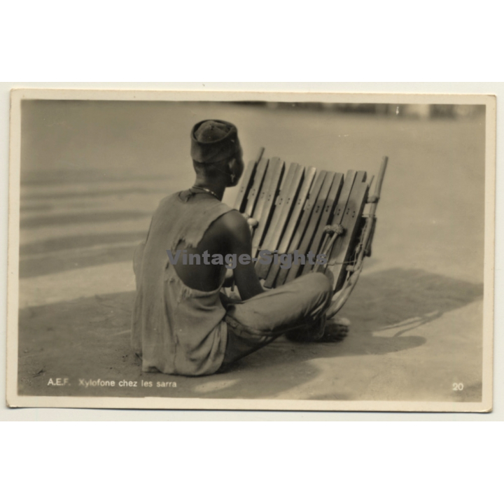 C.Zagourski / Chad: Xylofone Chez Les Sarra / L'Afrique Qui Disparait (Vintage RPPC ~1930s/1940s)