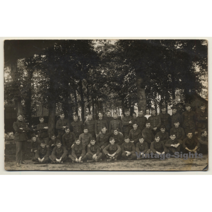 Large Group Of Belgian Soldiers / Uniform - Forest (Vintage RPPC ~1910s/1920s)