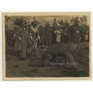 WW1: Soldiers At Carnival Parade / Dog Costume - Garbs (Vintage Photo ~1910s)