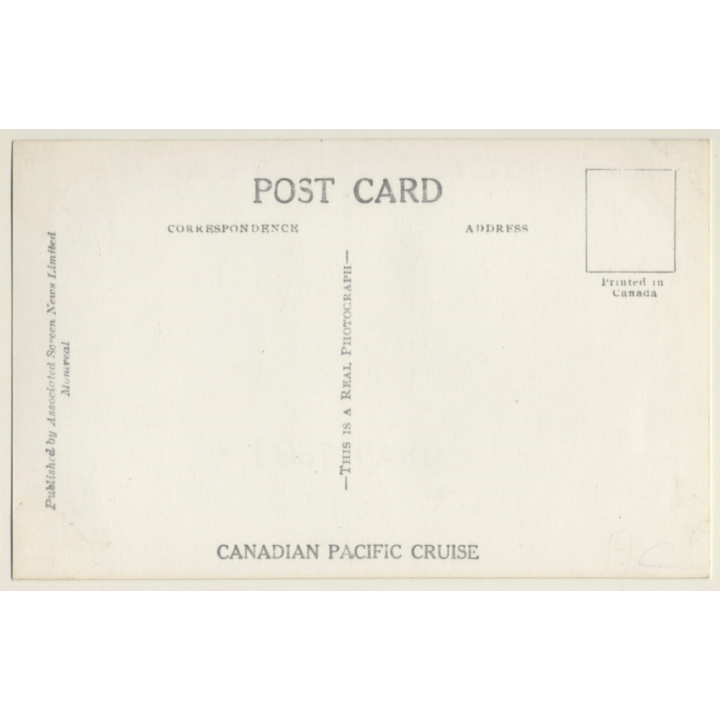 Cairo / Egypt: The Pyramid Of Cheops (Vintage RPPC Canadian Pacific Cruise)
