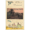 Maghreb: Feliz Pascuas / Camels - Berber - Palm Tree (Vintage RPPC Hand Tinted)