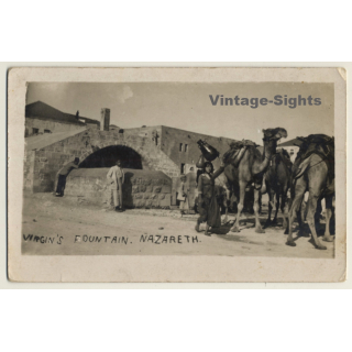 Nazareth / Israel: Virgin's Fountain / Mary's Well (Vintage RPPC Fadil Saba)