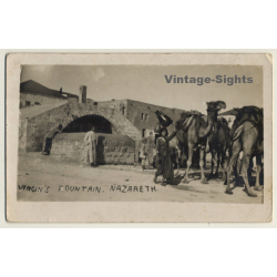 Nazareth / Israel: Virgin's Fountain / Mary's Well (Vintage RPPC Fadil Saba)