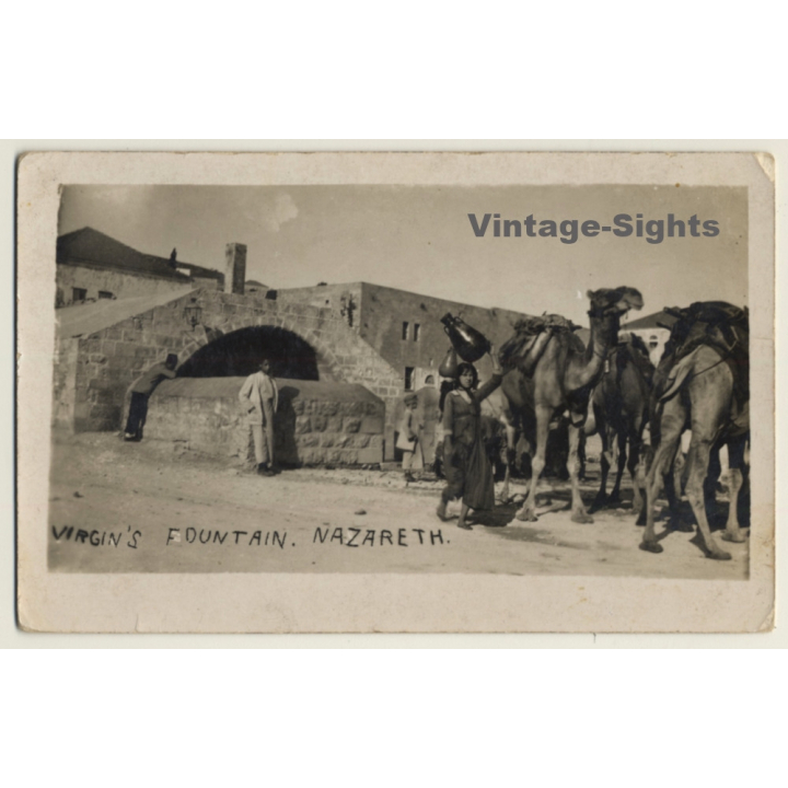 Nazareth / Israel: Virgin's Fountain / Mary's Well (Vintage RPPC Fadil Saba)