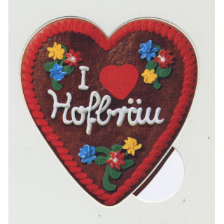 I Love Hofbräu (Vintage Beer Advertisment Sticker 1980s) STUTTGARTER HOFBRÄU