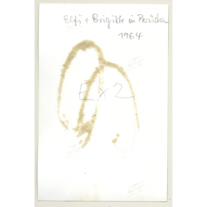 Mistress & Semi Nude Maid On Floor / Wig - Rope Bondage - BDSM (2nd Gen. Photo GDR ~ 1960s)