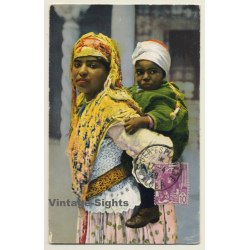 Femme Mauresque Et Son Enfant / Traditional Costume - Ethnic (Vintage PC 1928)
