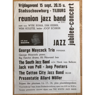 Jazz Jubilee Concert Tilburg / George Maycock Trio - Jack van Poll (Vintage Jazz Poster ~1975)