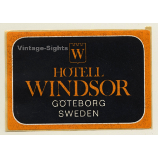 Göteborg / Sweden: Hotel Windsor (Vintage Self Adhesive Luggage Label / Sticker)