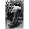 Brunette Maid In Foot Pillory - Hands Behind Back / BDSM (2nd Gen. Photo GDR ~1960s)