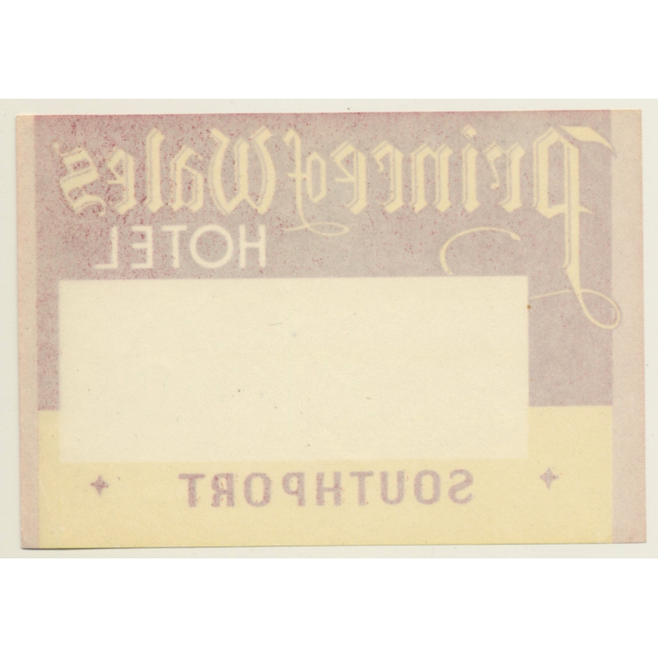 Southport / UK: Prince Of Wales Hotel (Vintage Luggage Label)