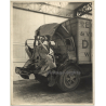 Cabine De Camion Détruite / Récupérer De Verre? (Large Vintage Photo ~1950s/1960s)