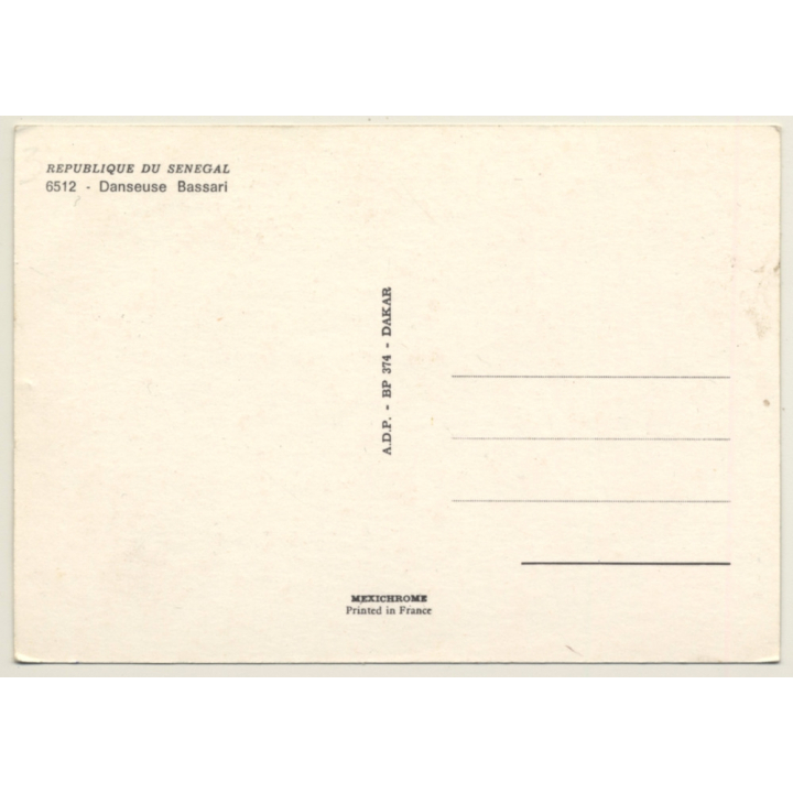 Senegal: Danseuse Bassari / African Tribe - Ethnic (Vintage PC)