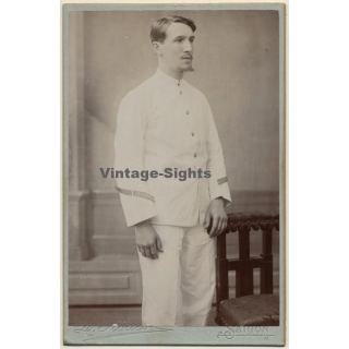 L. Rodet / Saigon: Handsome French Colonialist / Mme Terray (Vintage Cabinet Card ~1900s/1910s)