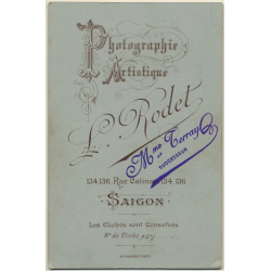 L. Rodet / Saigon: Handsome French Colonialist / Mme Terray (Vintage Cabinet Card ~1900s/1910s)