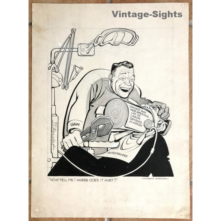 L.D. Warren: Now Tell Me! Where Does It Hurt? / Cincinnati Enquirer(Vintage Editorial Cartoon 1960s/1970s)