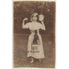 Slim Brunette W. Tambourin / Traditional Costume (Vintage Photo ~1910s)