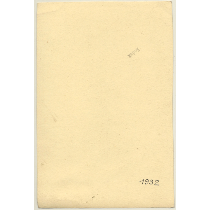 Woman In Elegant Beach Dress / Captain's Hat (Vintage Photo 1932)