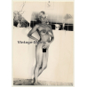 Slim Sporty Shorthaired Nude Standing / Boobs (Vintage Photo GDR 1980s)