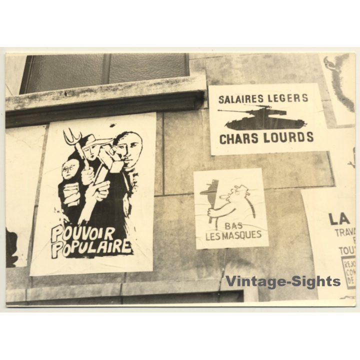 May 1968 - Paris: Protest Posters On Facade*1 (Vintage Photo)