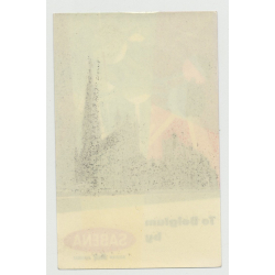 To Belgium By Sabena Belgian World Airlines (Vintage Airline Luggage Label)