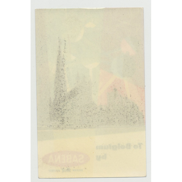 To Belgium By Sabena Belgian World Airlines (Vintage Airline Luggage Label)