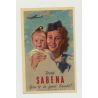 With Sabena You're In Good Hands - Belgian Airlines (Vintage Airline Luggage Label)