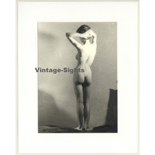 R.Folco: Rear View On Classic Natural Nude (Vintage Photo France 1960s)