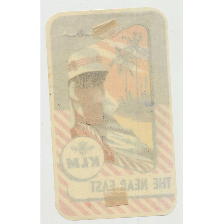 KLM - The Near East (Vintage Airline Luggage Label 1950s)