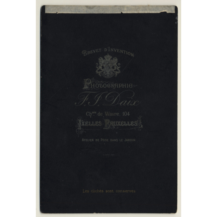 F.J. Daix / Ixelles: Belgian Family In Sunday Clothes (Vintage Cabinet Card ~1900s/1910s)