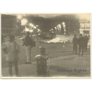 May 1968 - Paris: Street Riots - Journalist - Protesters (Vintage Photo)